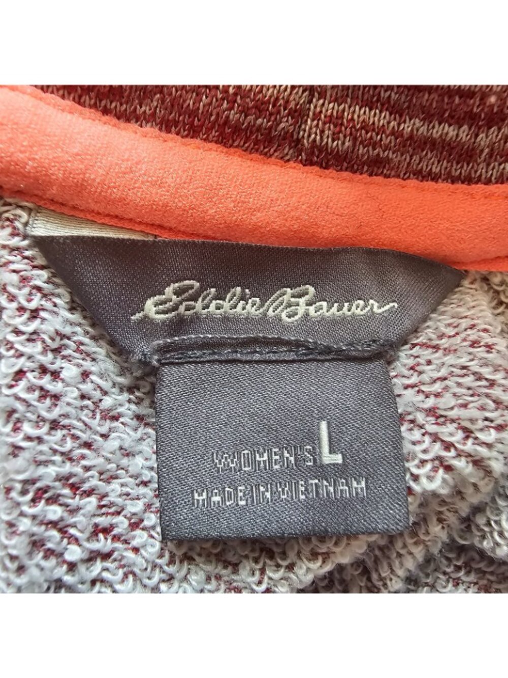 Eddie Bauer Cowl Neck Pullover Womens L Red High Low Hem Sweatshirt Athleisure - Picture 6 of 9